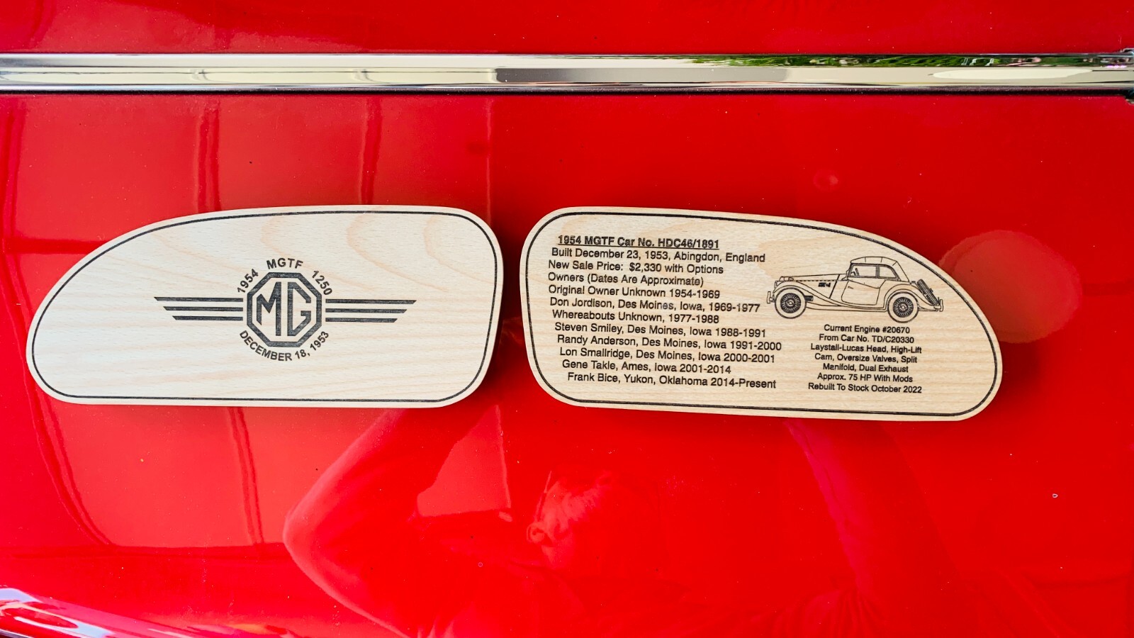 NEW ITEM! - MG-102 1954-1955 MGTF Cubby Covers (SOLD IN PAIRS)