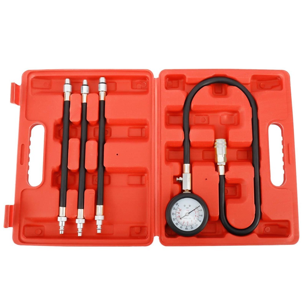 Compression Gauge Test Set for Engine Cylinders Diagnostic Tester 0-300 PSI