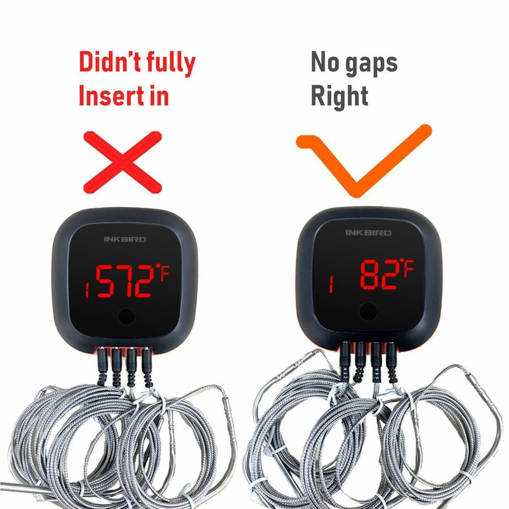 Rechargeable Bluetooth BBQ Thermometer Wireless Cooking Meat Sensor 2/4 Probe US