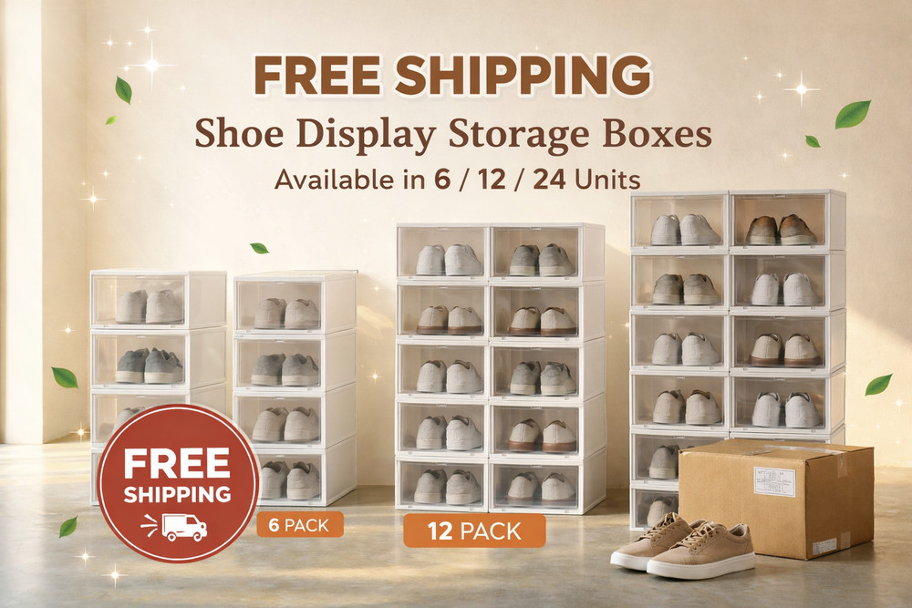 [6/12/24] Pack Stackable Shoe Storage Boxes – Extra Large Clear Sneaker Display