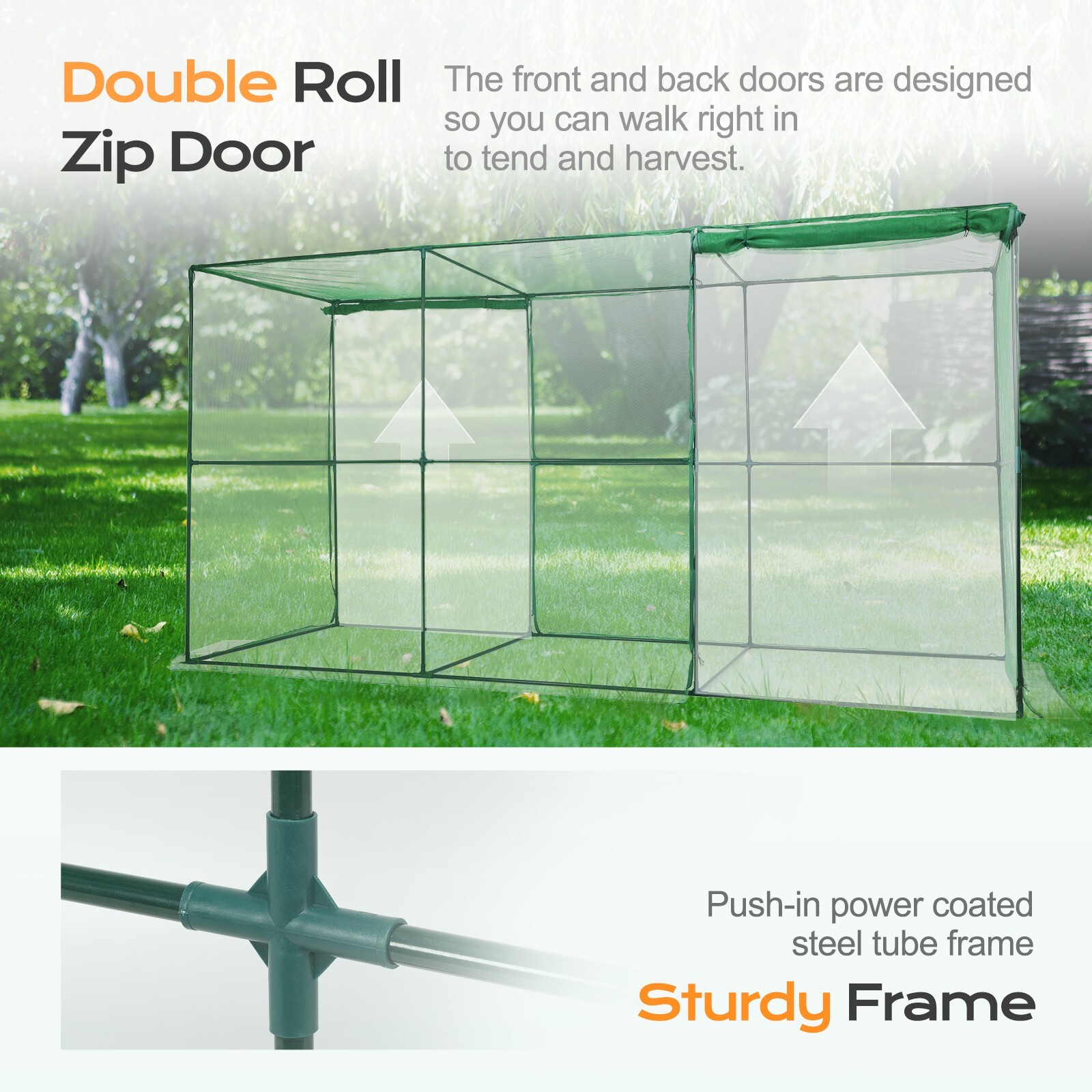 Aoodor 12x4x6ft. Walk-in Crop Cage Plant Protection Tent For Insects Squirrel