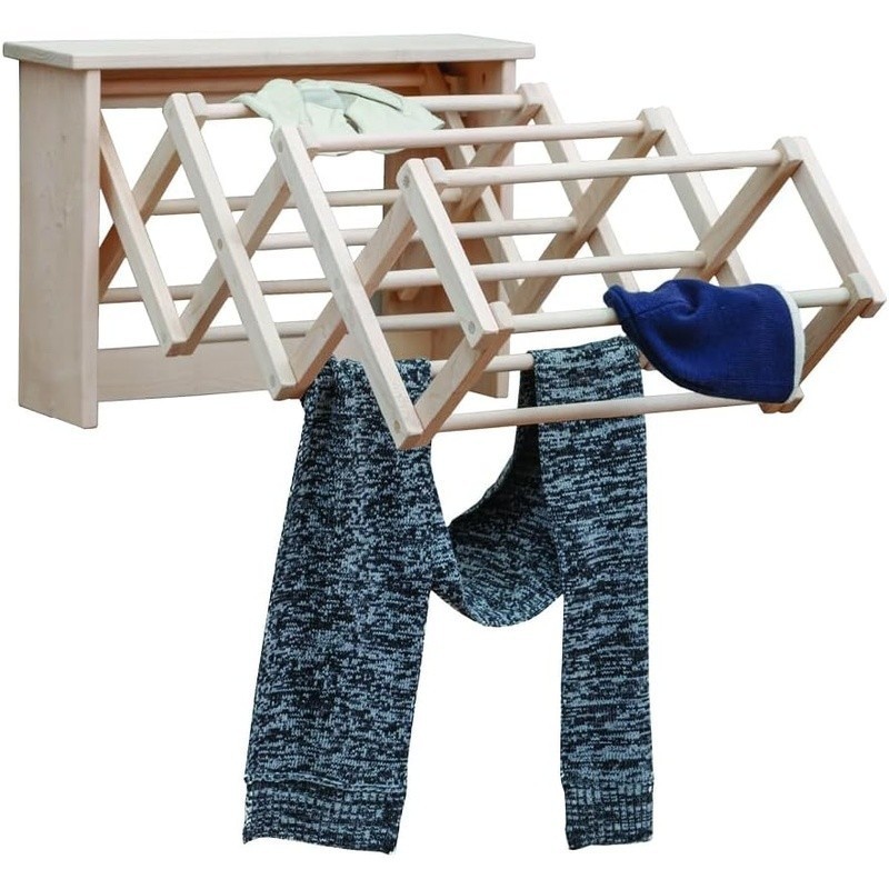 Heavy Duty Maple Drying Rack Collapsible Space Saving Laundry Solution New