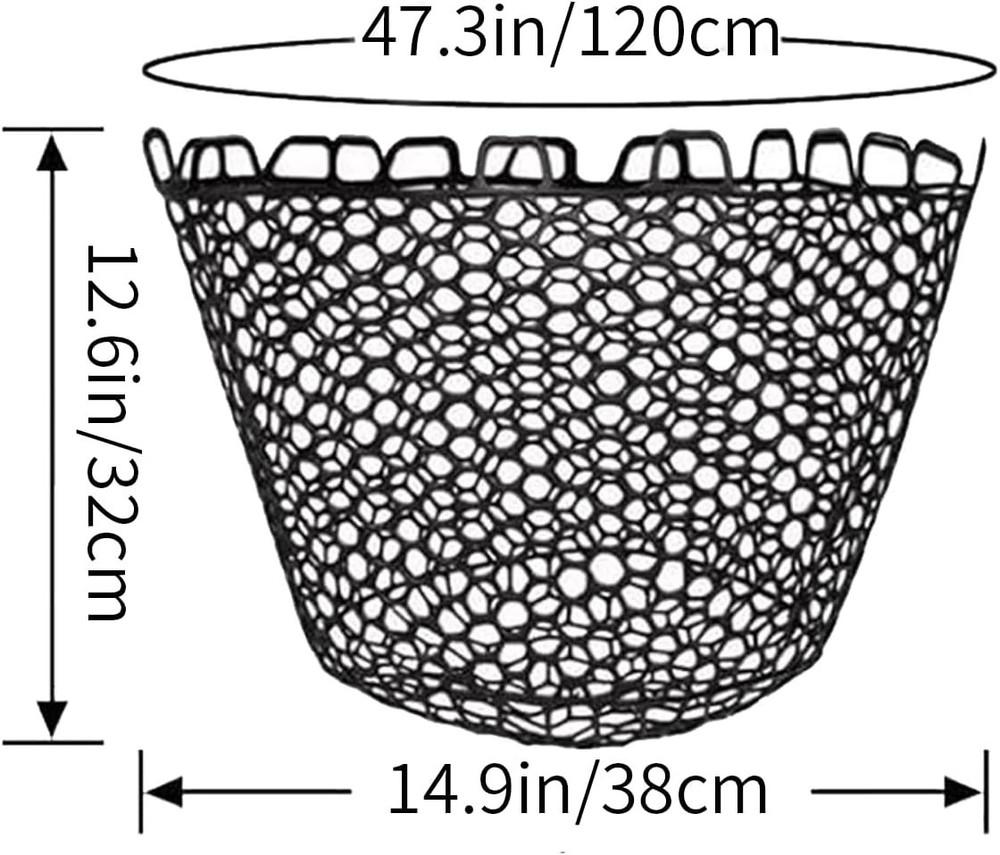 Fishing Net, 14.9in x 12.6in Black Rubber Replacement Fish Nets, Deepened Sof...