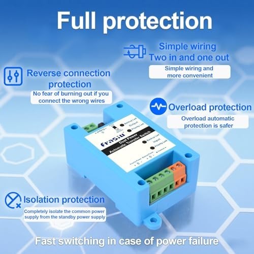Dual Power Automatic Transfer Switch 5A DC 5-60V Solar Battery Backup Selector