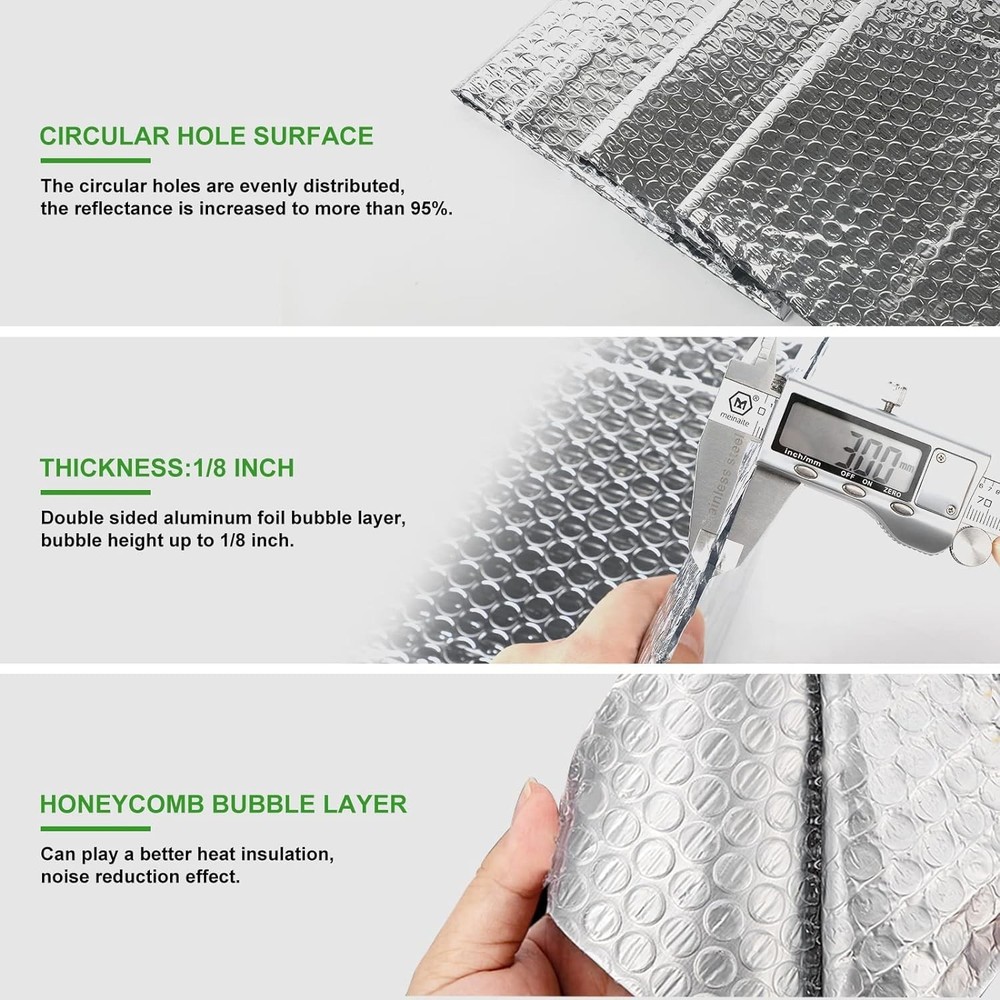 - 16" x10ft Bubble Double Reflective Insulation Roll, Thermal Shield, RV Wind...