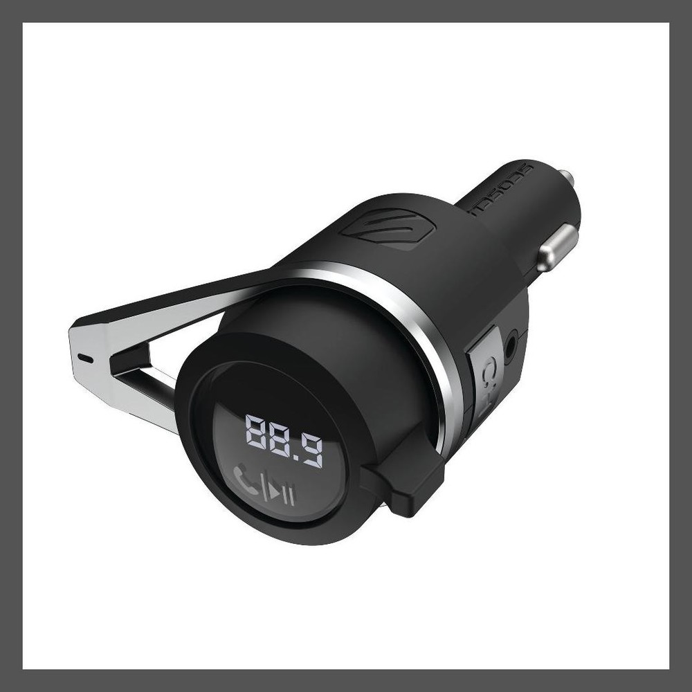 Scosche Bluetooth Power Delivery FM Transmitter 12W 18W Dual USB-A Black 12W