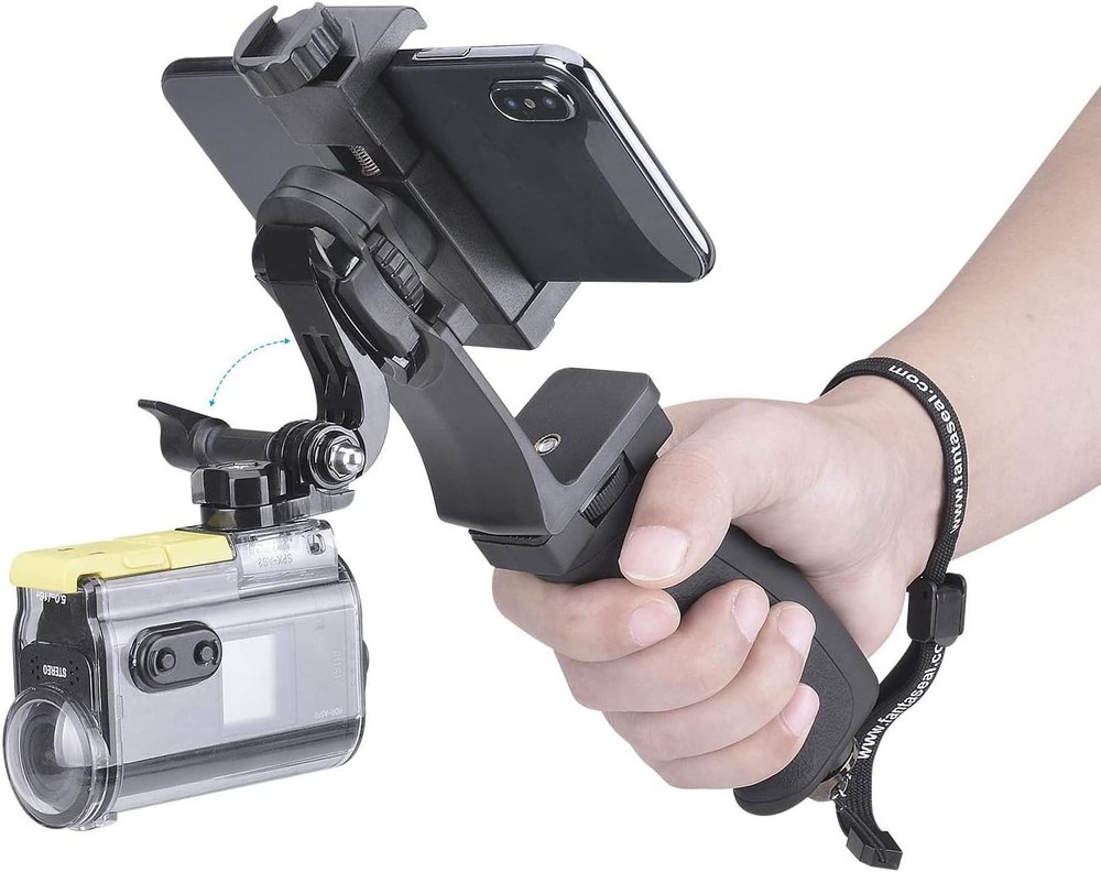 2in1 Ergonomic Portable Action Camera+Smartphone SYN Hand Grip Stabilizer Combo