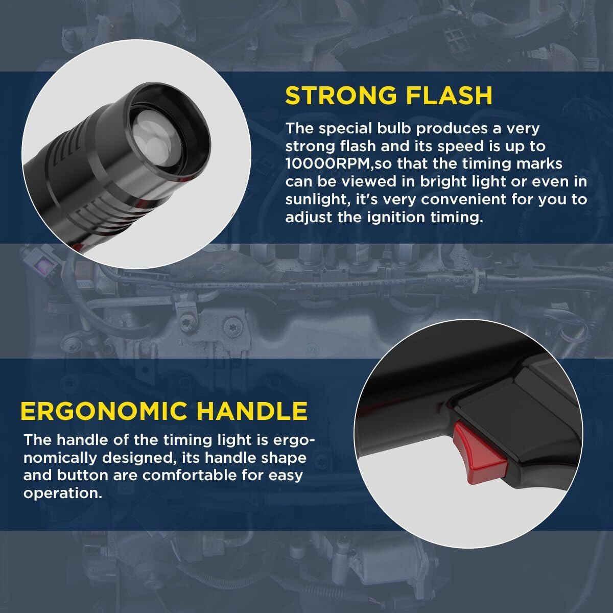 Ignition Timing Light Engine Ignition Timing Strobe lamp 12V for Car Motorcycle