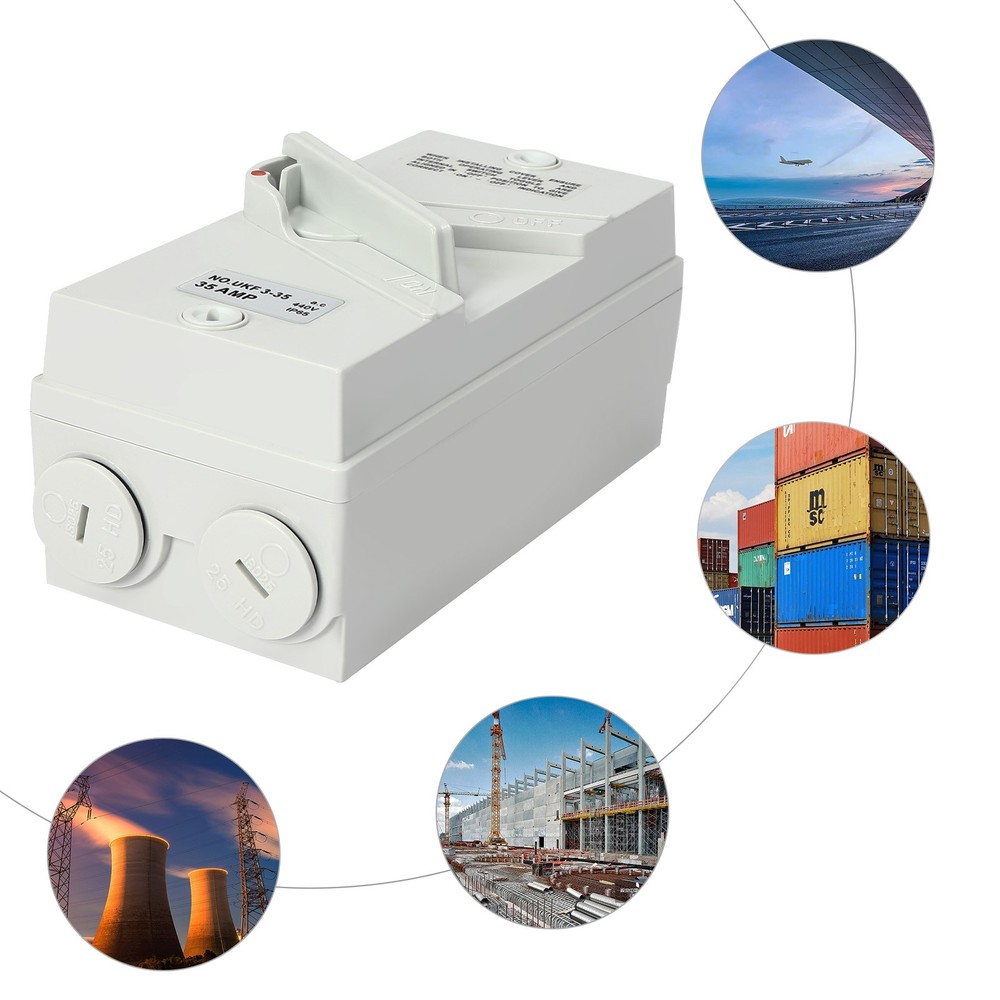 Wall Mounted Disconnector Switch 3-pole Isolation Switch Silver Contact 35a 440v