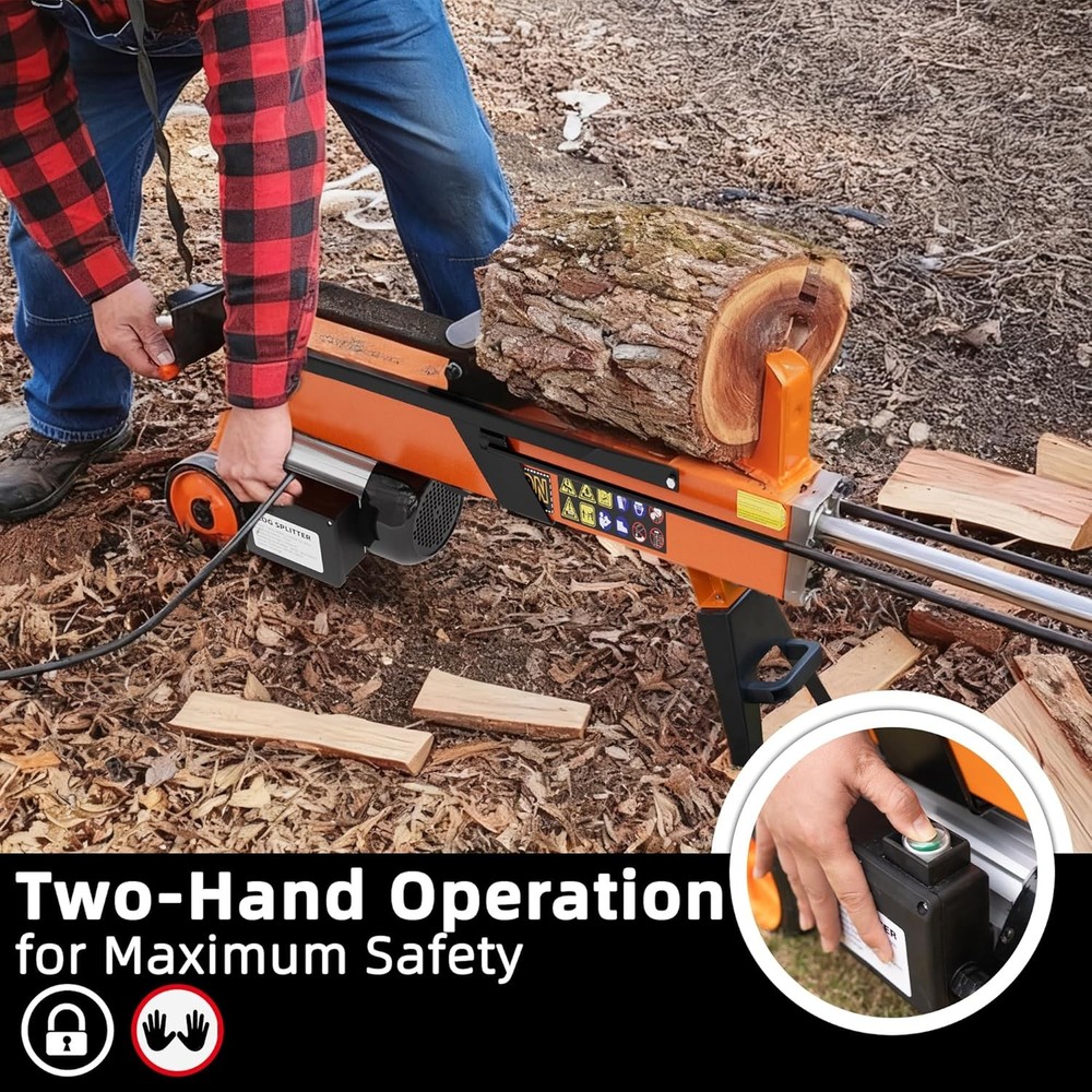 Portable Electric Log Splitter Compact Horizontal Power Wood Splitters Machine