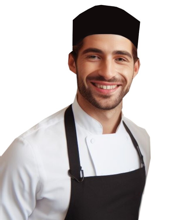Classic Adjustable Screen Top Chef Hat Chef Head Wear Chef Beanie Cap Hat Black