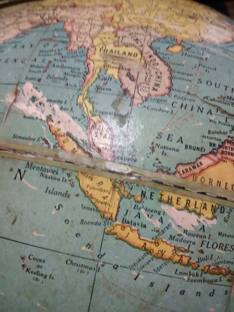 Cram's Universal Terrestrial Globe 12" #3 Desktop Tabletop Geography Vintage