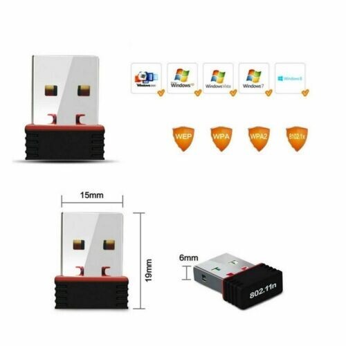 2 x USB WiFi Wireless Adapter Mini Network 300Mbps Windows MAC Linux 802.11n