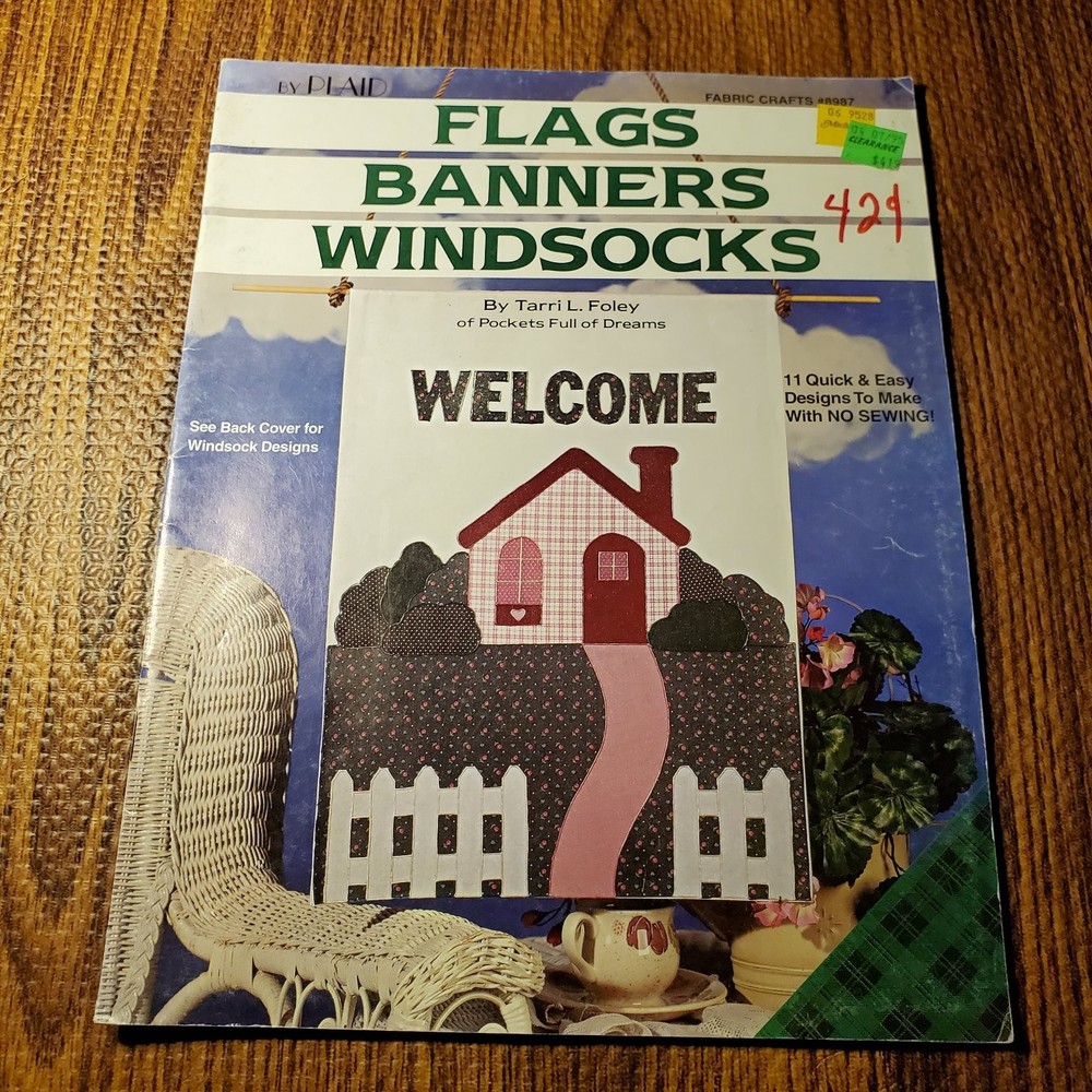 Plaid Flags Banners Windsocks Craft Pattern Leaflet Fabric Crafts 8987