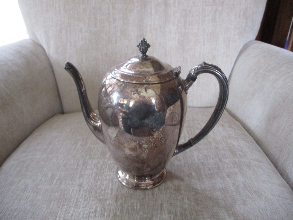Vintage Tarnished Silver Plate Tea Pot Home Decorators Inc