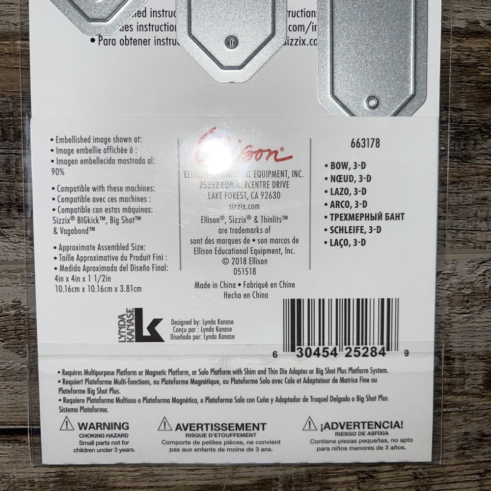 Sizzix Die Cut 7 Dies Thinlits Lynda Kanase 663178 -NEW