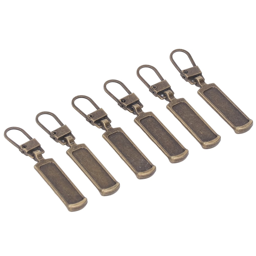 § Bronze 6Pcs Zipper Pull Tab Rustproof Detachable Colred Zipper Pull