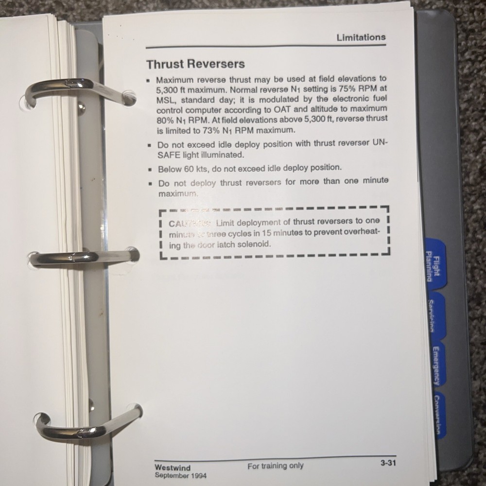 Simuflite Westwind Cockpit Reference Handbook
