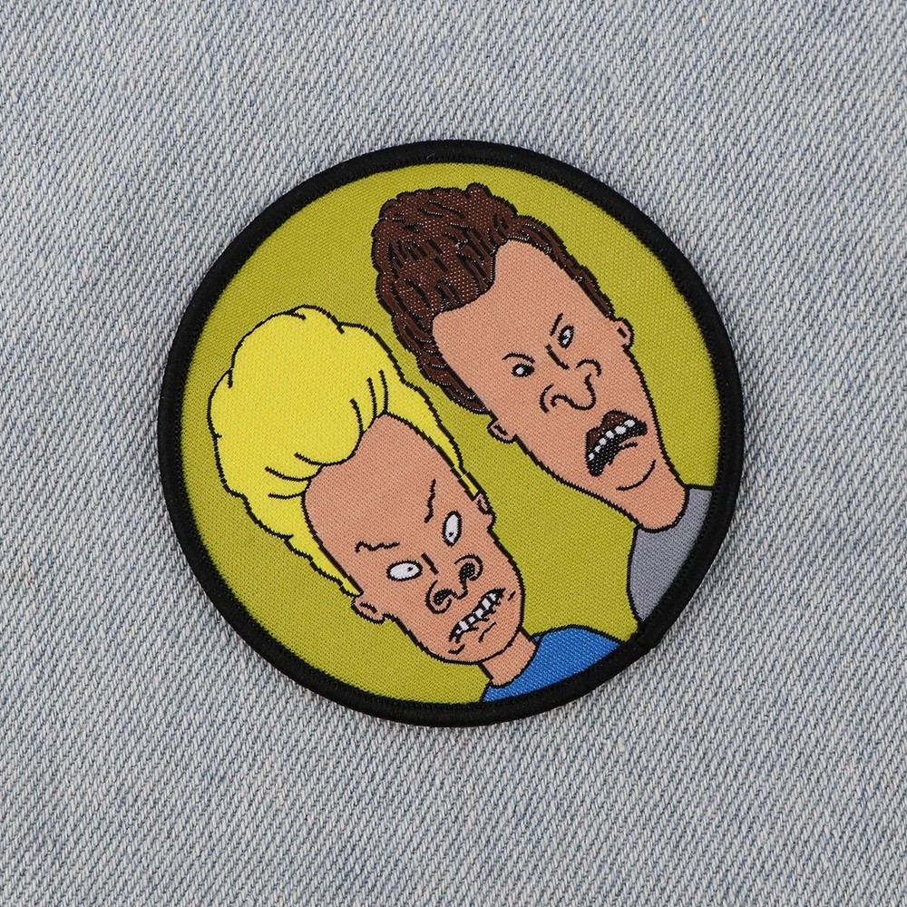 Beavis and Butt-Head Cartoon Characters Round Logo Embroidered Iron On Patch