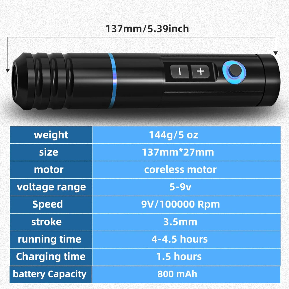 Ambition Ninja Wireless Tattoo Pen Machine Powerful Coreless