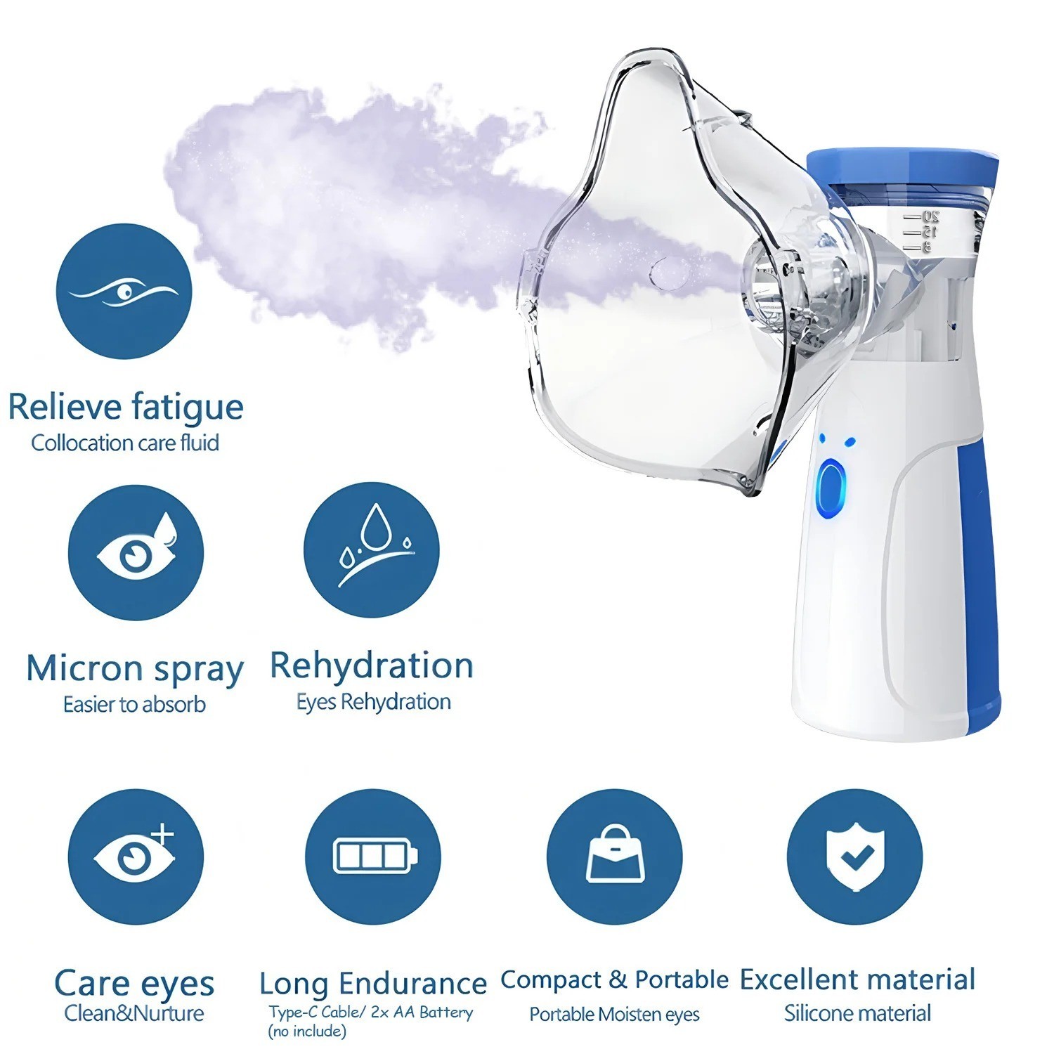 Nebuliizer Air Compressor Breathing Machine Atomizer Adult Kids Home Travel Use