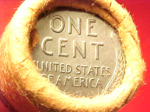 1943-S OBW ORIGINAL BANK WRAPPED ROLL BU UNCIRCULATED LINCOLN WHEAT CENT PENNIES