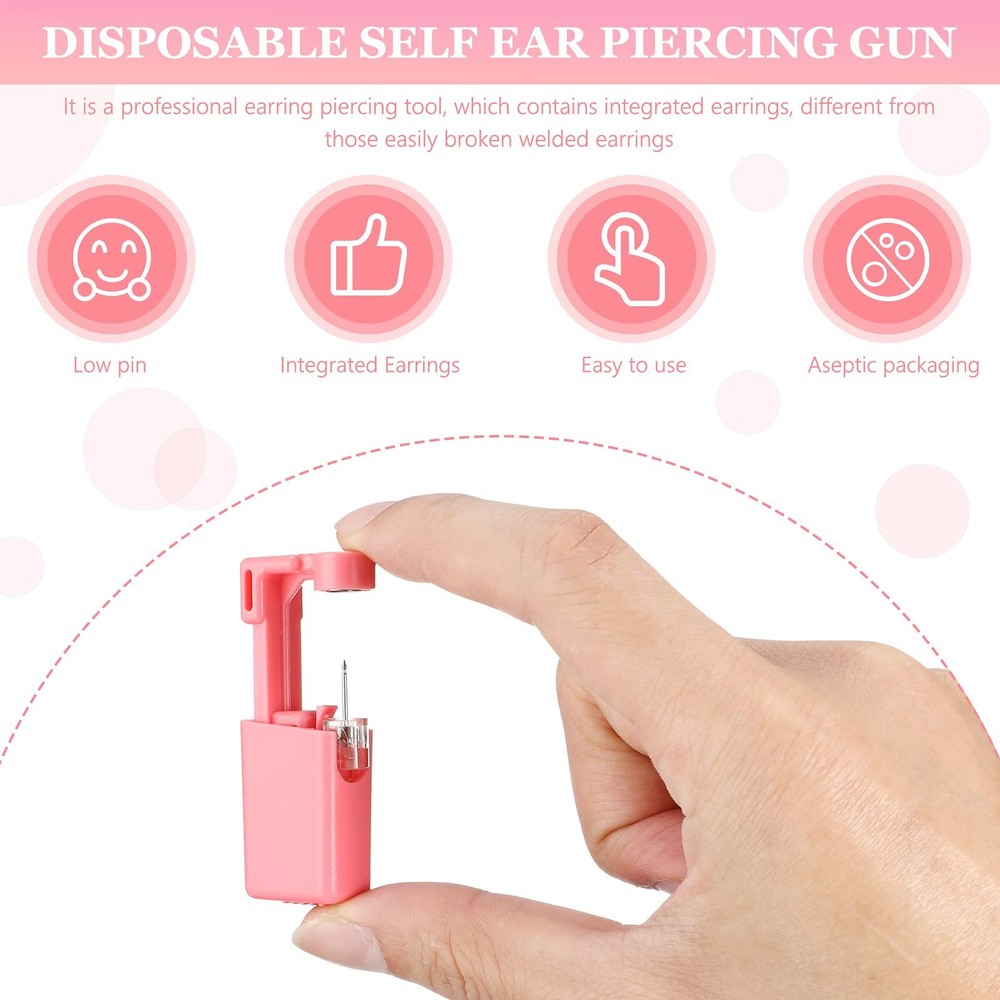 6 Pack Disposable Ear Piercing Kit Self Ear Piercing Gun with Earring Studs