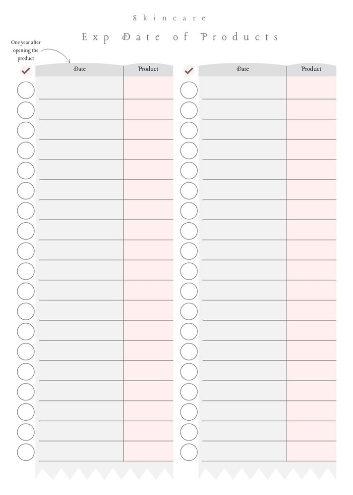 Printable Digital Skincare Planner