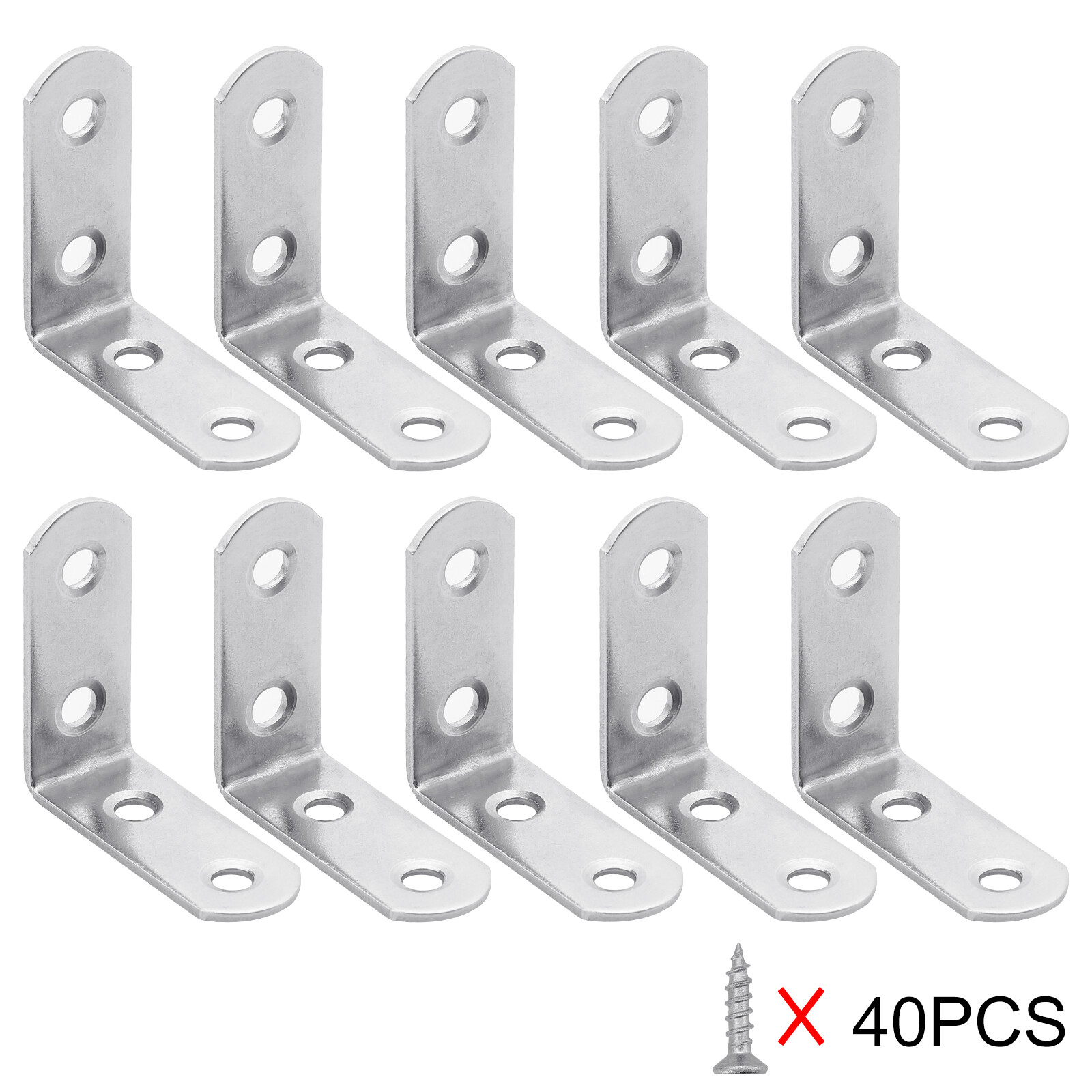 1.5" L-Shaped Bracket Corner Brace Stainless Steel Bracket Right Angle w/Screws