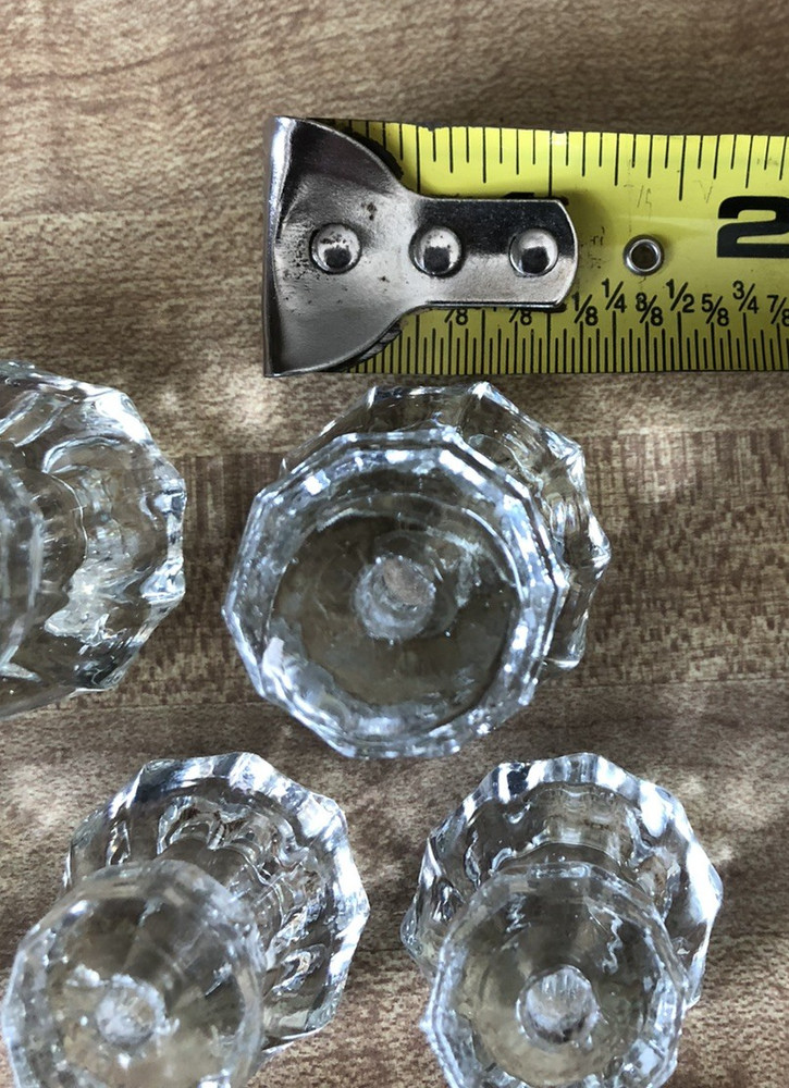 Vintage Glass Drawer Pulls Knobs Clear Set of 7