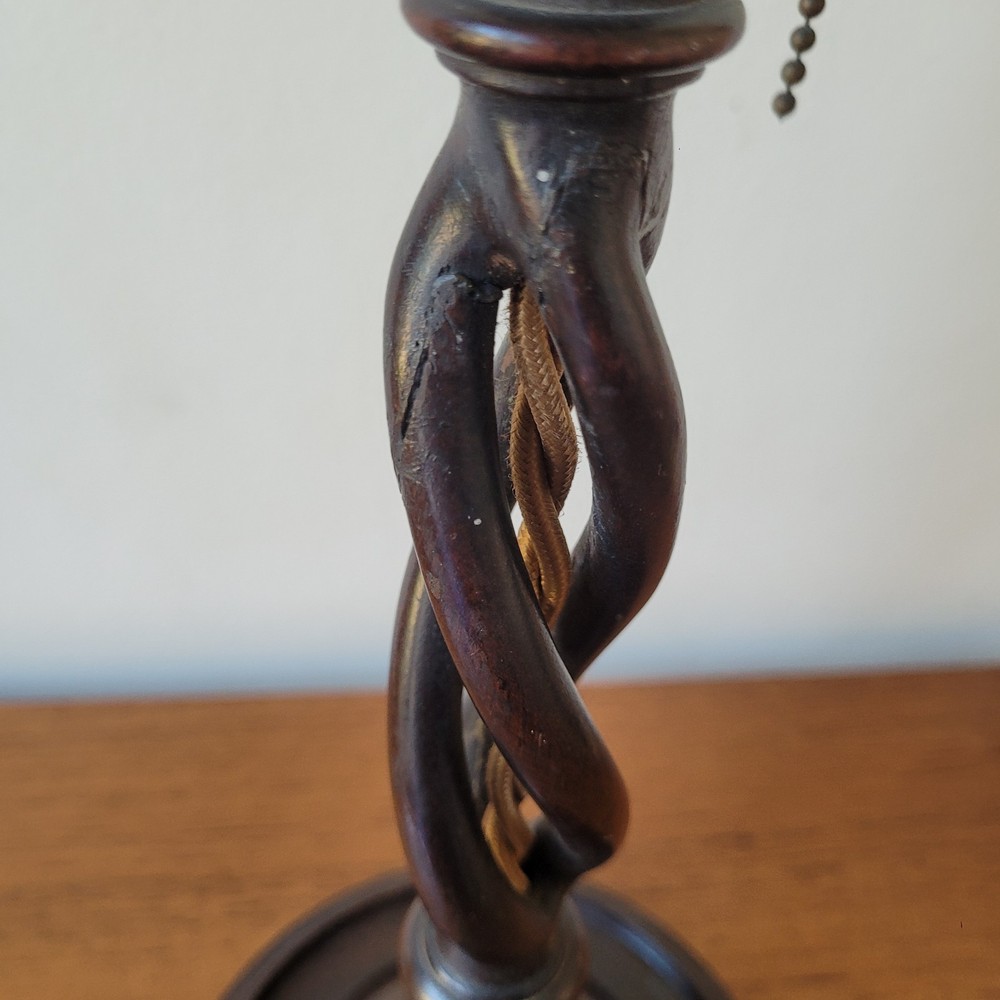 Antique Barley Twist Table Lamp Pull Switch Needs Rewire