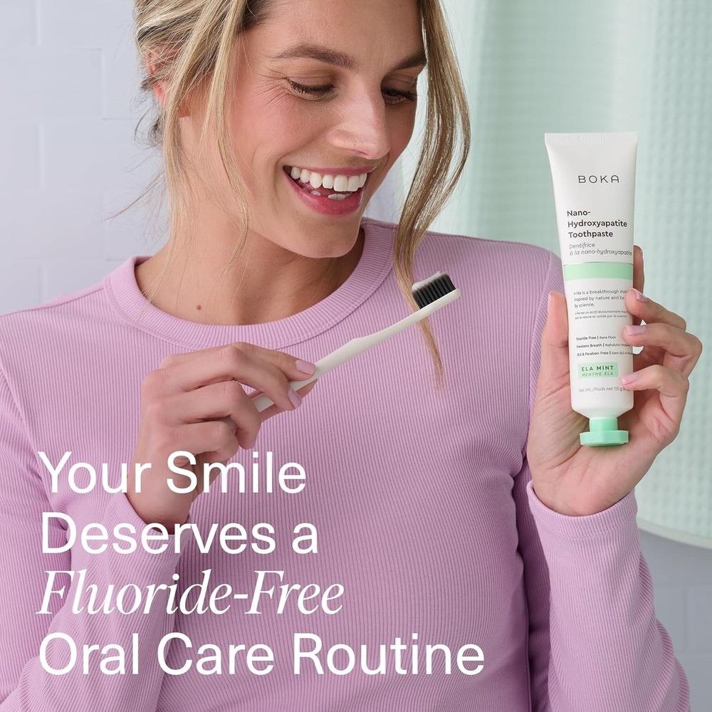 Boka Fluoride Free Toothpaste, Nano Hydroxyapatite Toothpaste, Appropriate for S