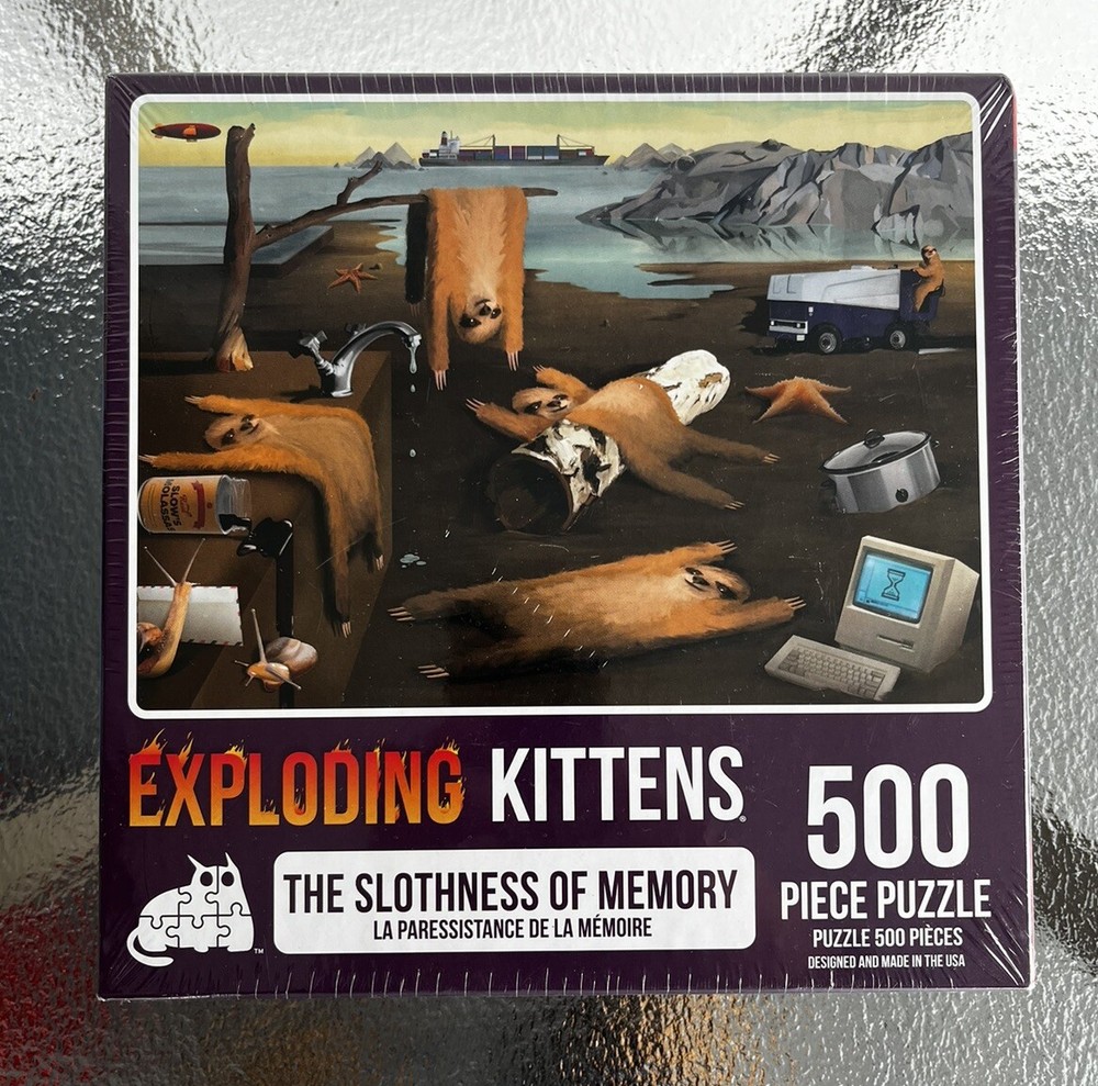 Exploding Kittens Puzzle The Slothness Of Memory 500 Piece Puzzle
