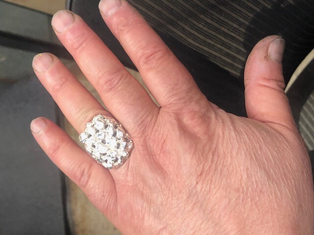 Large Nugget men's Ring Sterling Silver 925