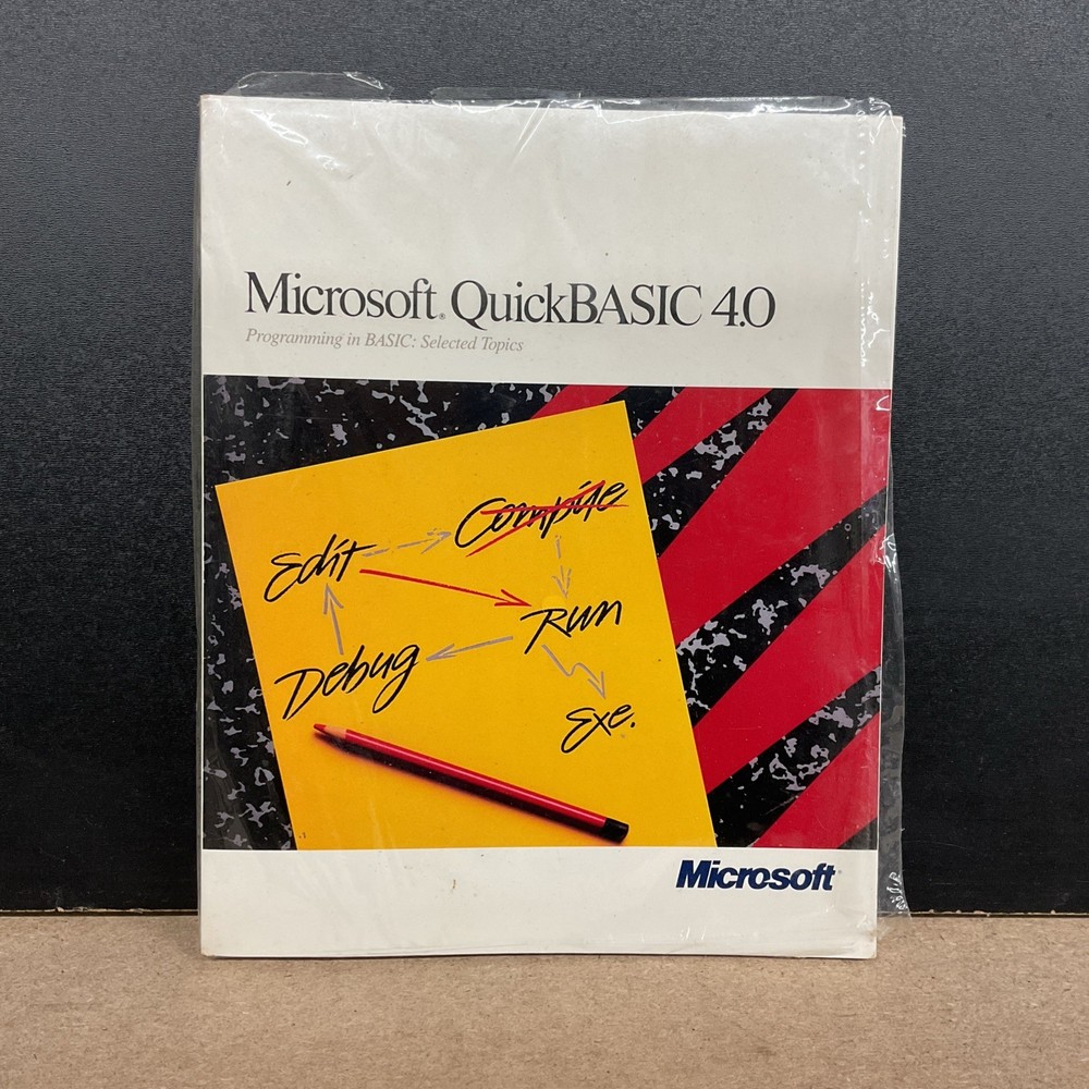 Microsoft QuickBASIC 4.0 BASIC Language Reference - Lot Of 3 - New Torn Plastic
