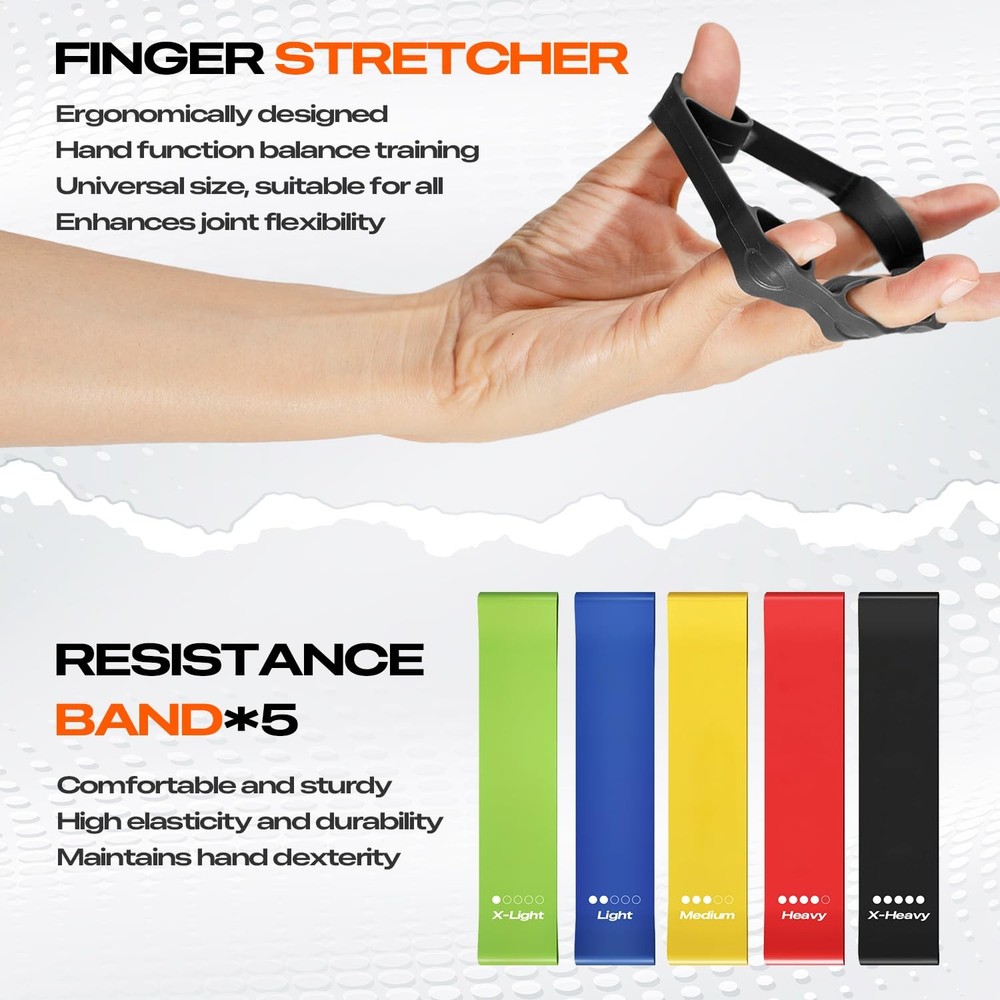 Grip Strength Trainer Kit (10-Pack): Adjustable Hand Gripper & Forearm Black