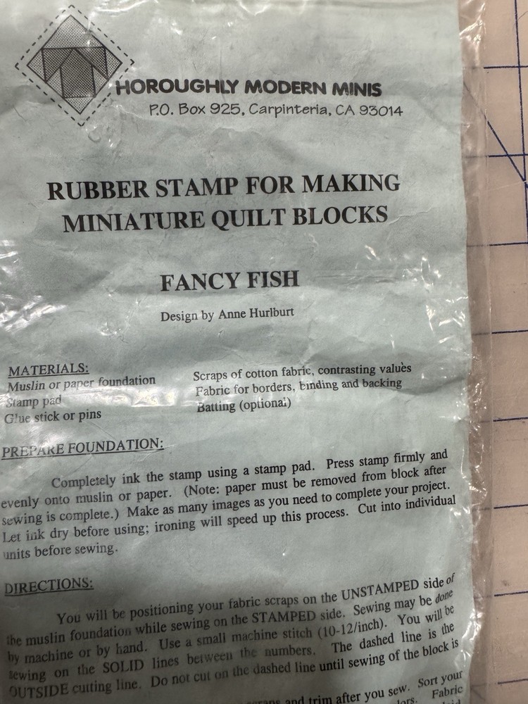THOROUGHLY MODERN MINIS "FANCY FISH" AND "FAN" USED PLUS PATTERN