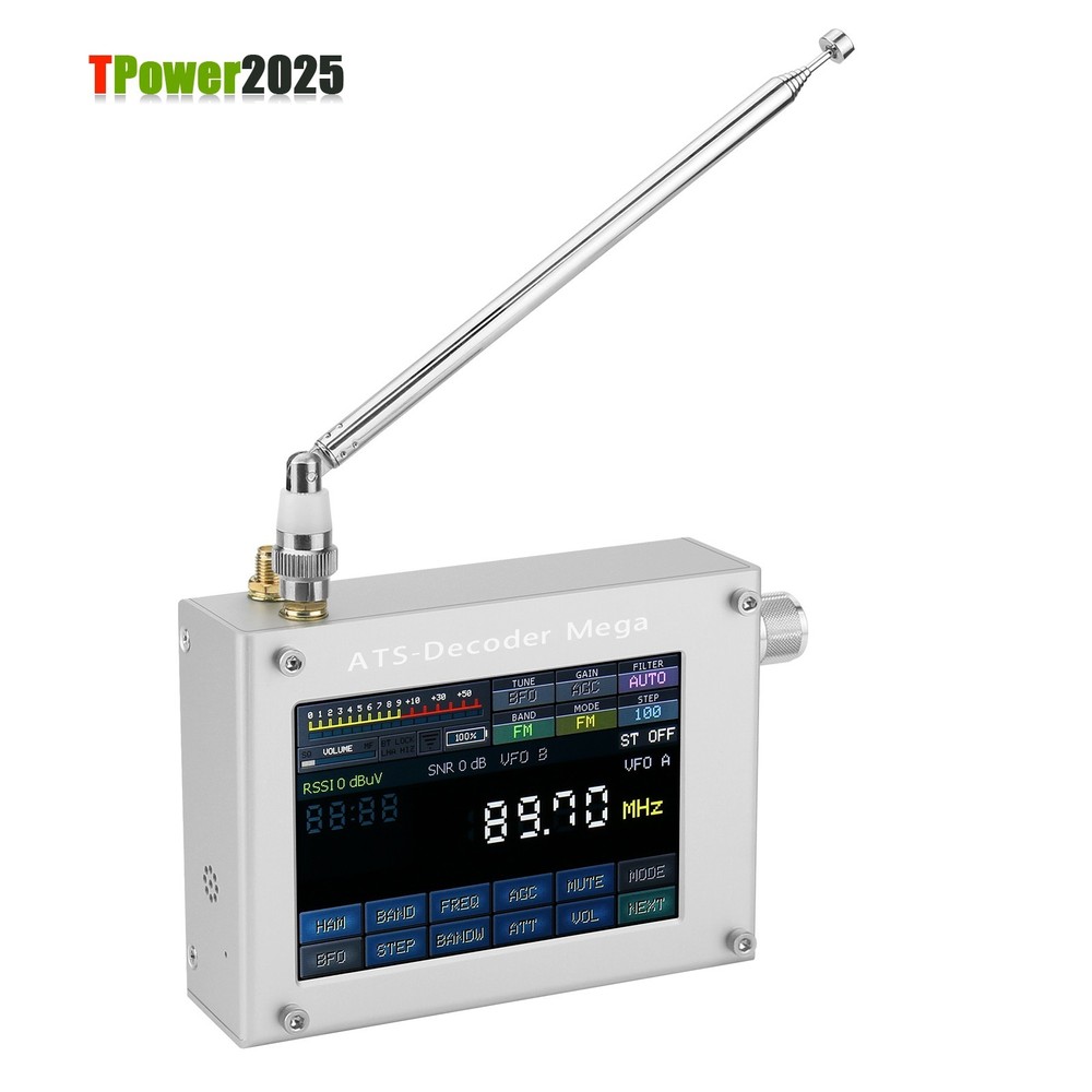 HAMGEEK ATS-Decoder Mega SDR Radio AM FM SYNC SSB CW DIGI Receiver w/ 4" Screen