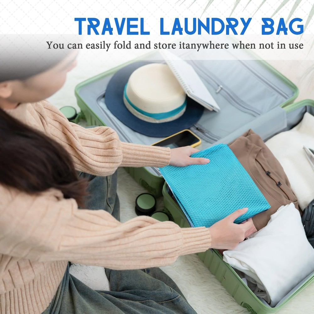 4 PCS Large Mesh Laundry Bag Adjustable Drawstring 24 x 36 Inches Classic