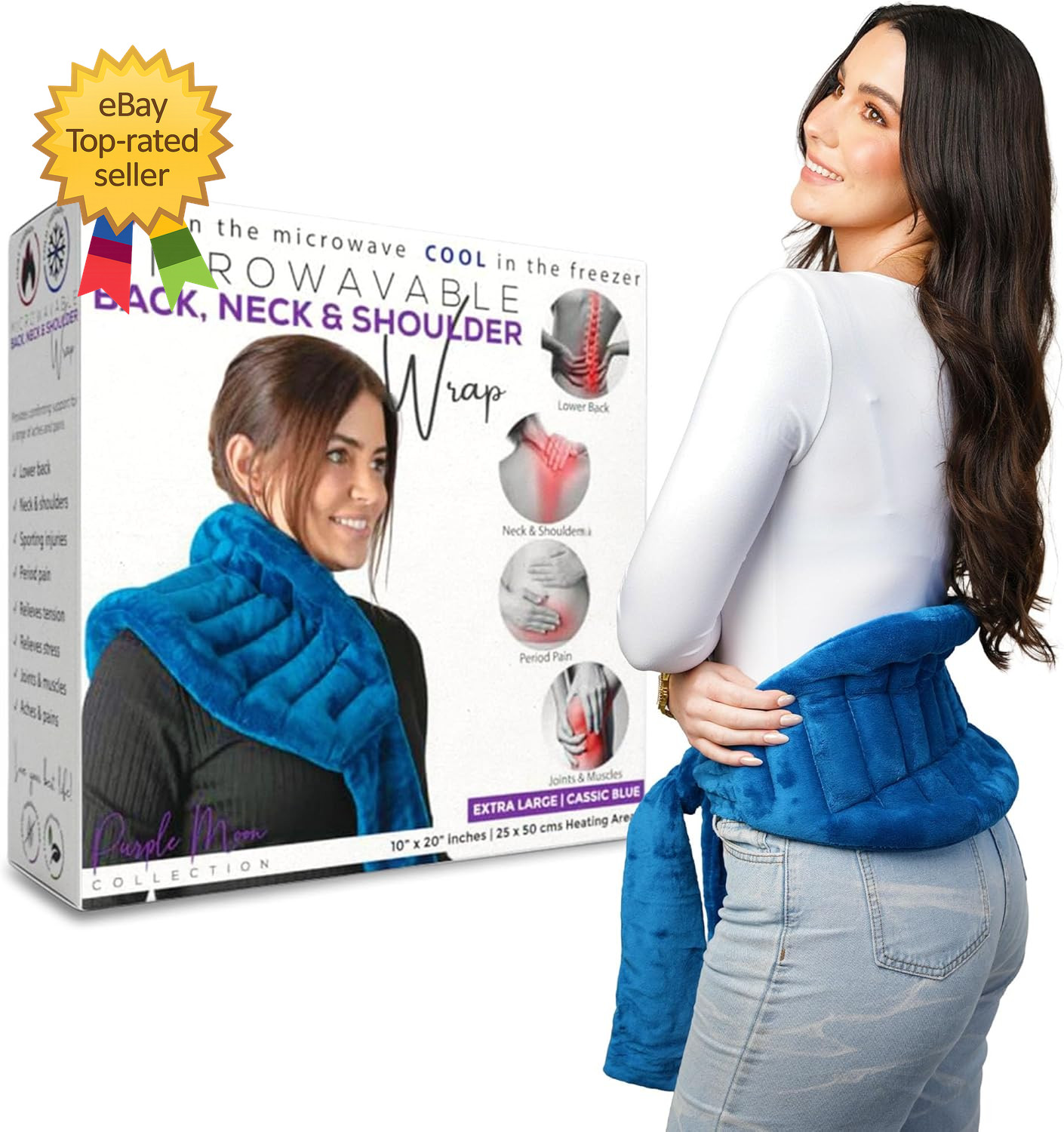 Microwavable Heating Pad for Back Pain Relief   Moist Heat Pack for Neck & Shoul