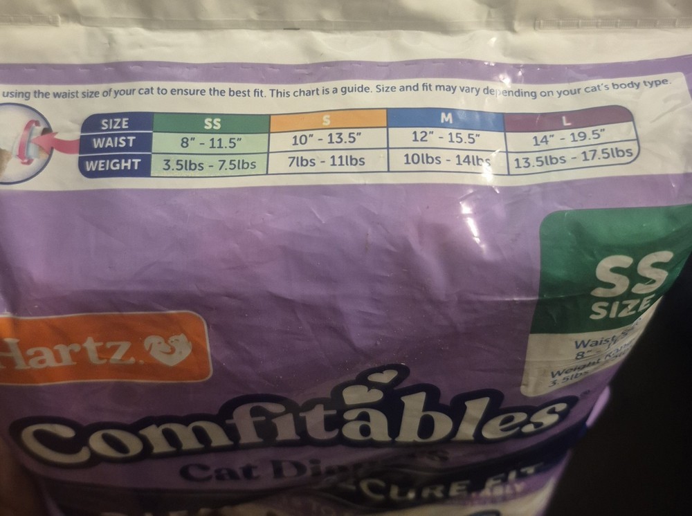 Hartz Comfitables Cat Diapers Extra Small, 16 Count, Comfortable & Secure Fit