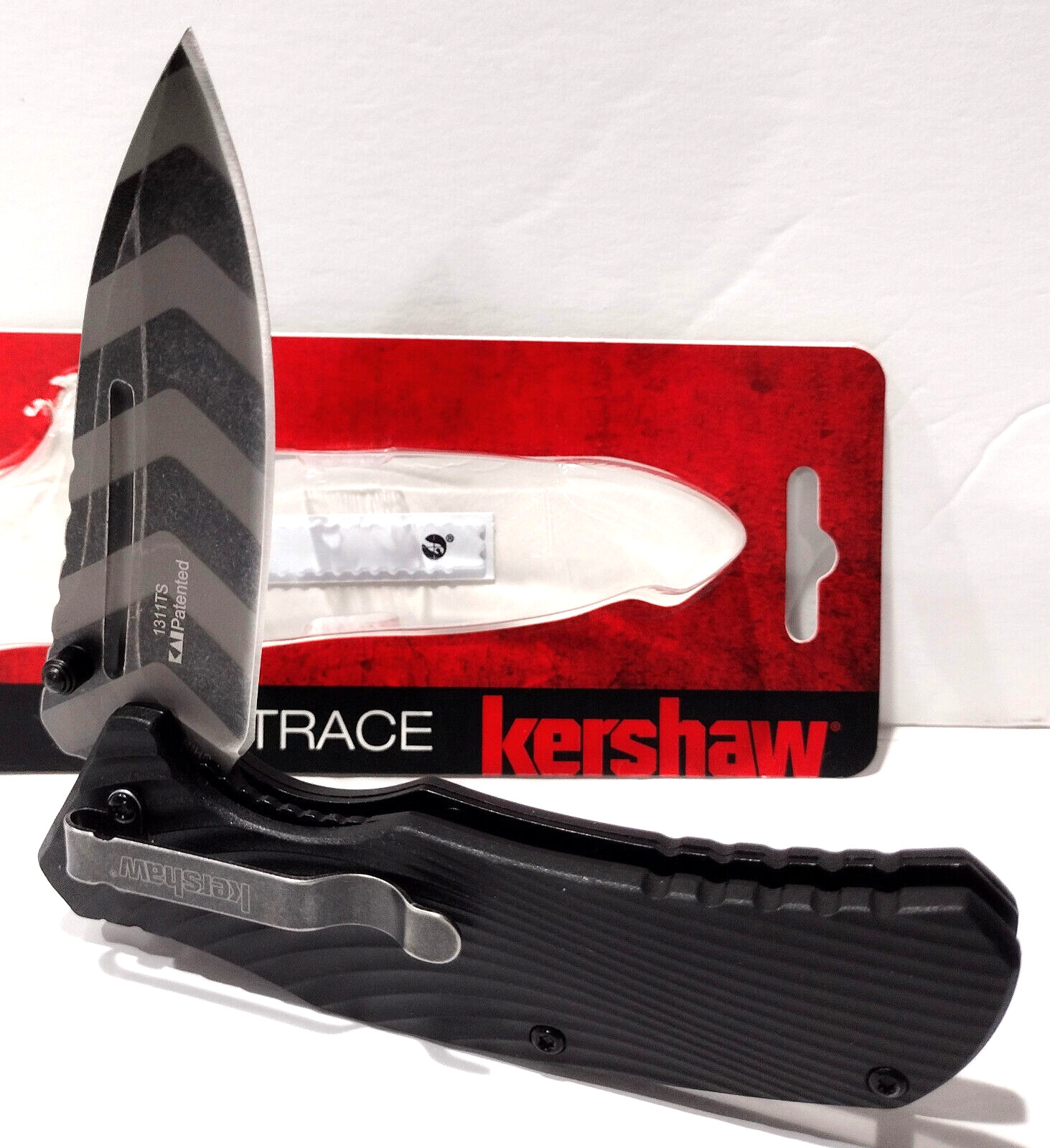 KERSHAW KS1311 Black Trace Spring Open Assisted Tactical Folding Pocket Knife