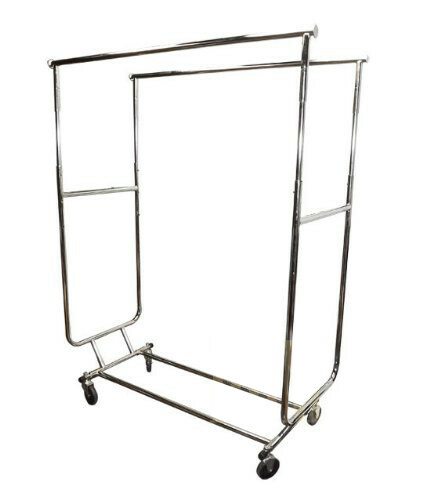 Double Bar Adjustable Parallel Clothes Rack w/ SWIVEL WHEELS