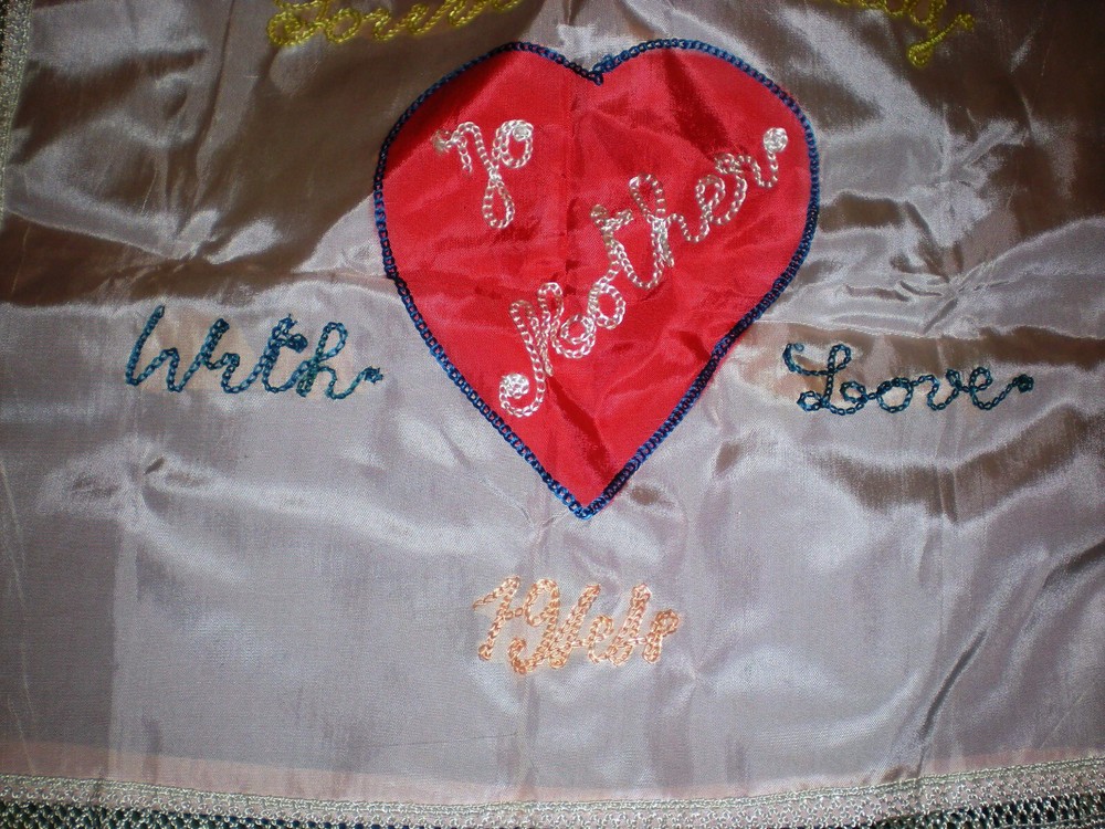 WW2 ORIGINAL ITALY MEDITERRANEAN THEATER-MADE SILK SOUVENIR 1944 DATED