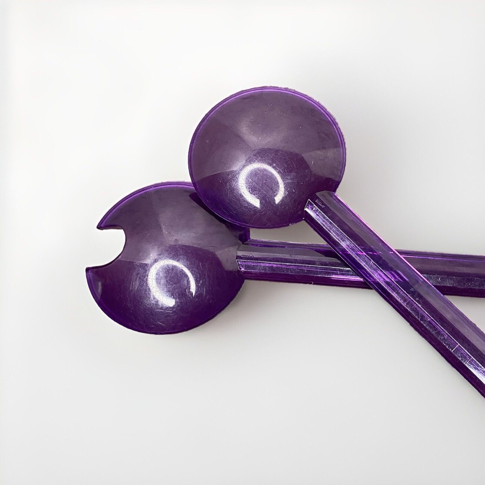 Purple Tupperware Salad Server Set Fork Spoon