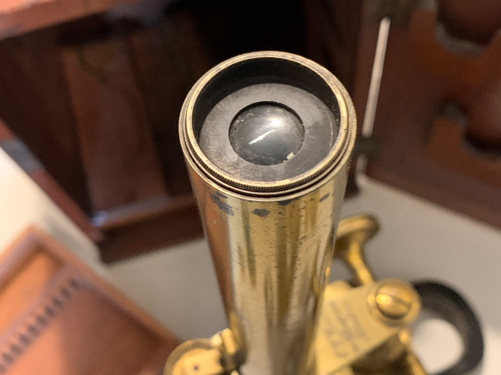 ANTIQUE MICROSCOPE EG WOODS LONDON