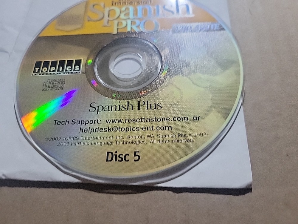 Instant Immersion Spanish Pro Suite DISC 5 ONLY - CD-ROM - PC -Replacement Disc