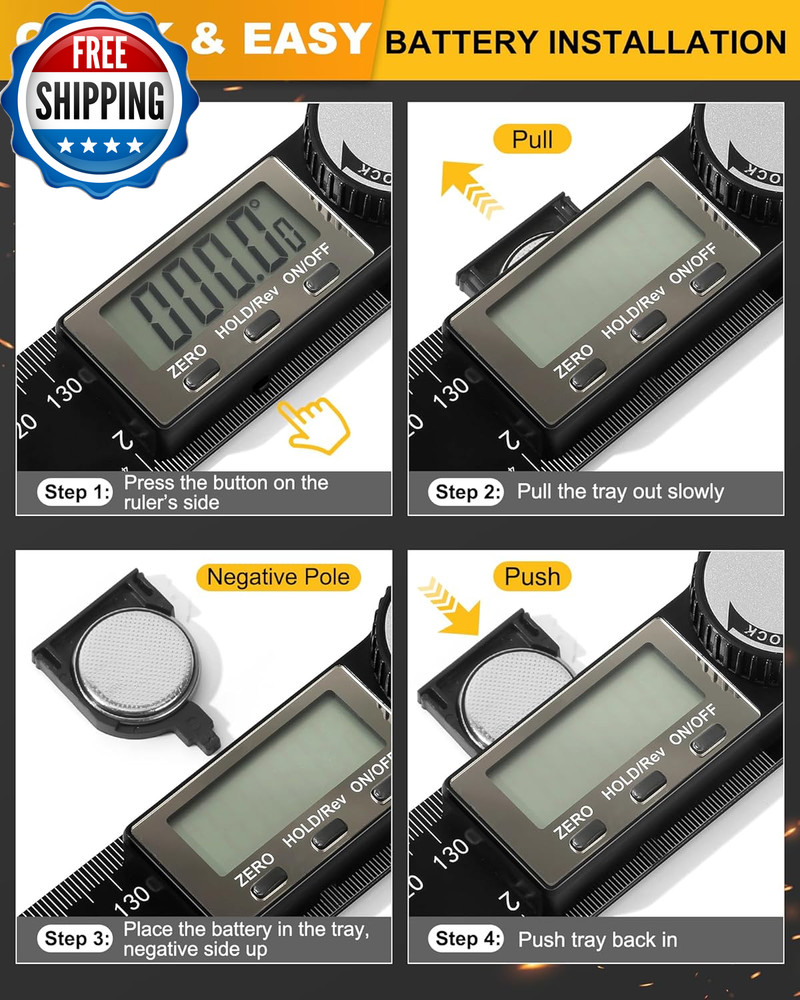 Protractor Digital Angle Finder Protractor with LCD Display 2 In-1 360° Angle...