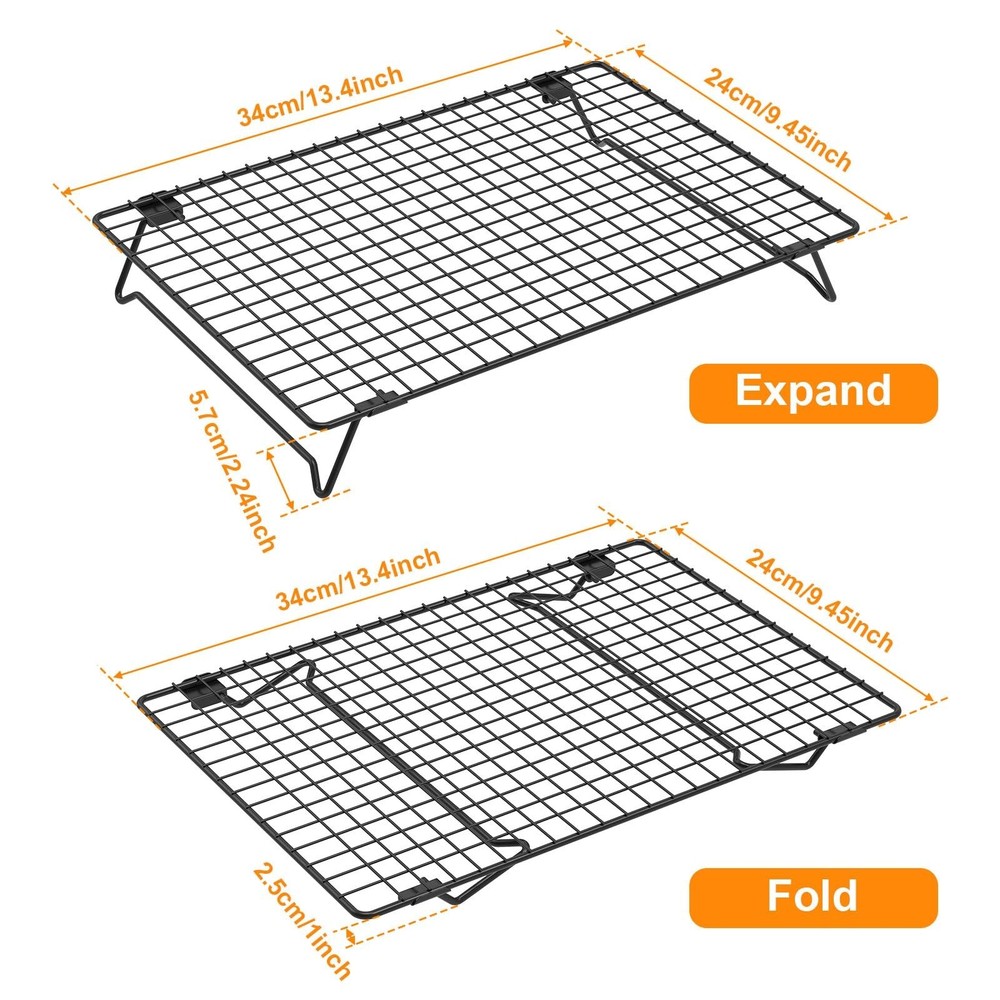 13.4" × 9.4" Stackable Cupcakes Cooling Racks – 2-Pack Nonstick Carbo