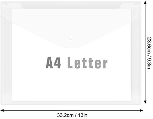 30pcs Plastic Envelopes, Clear Reusable Poly Envelope Waterproof File Folder